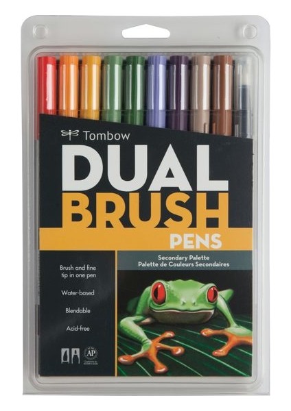 Dual Brush Pen Fırça Uçlu Kalem Seti 10 Renk Set Secondary