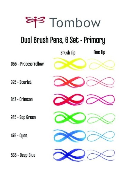 Dual Brush Pen Fırça Uçlu Kalem Seti 6 Renk Set Prımary fırsatları
