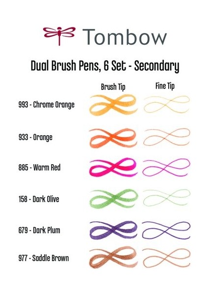 Dual Brush Pen Fırça Uçlu Kalem Seti 6 Renk Set Secondary modelleri