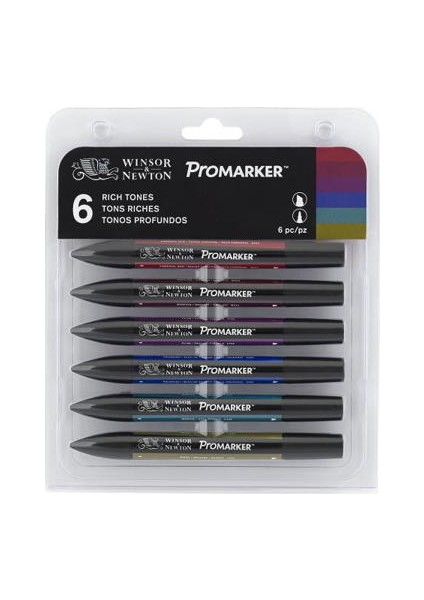 Winsor & Newton Promarker Kalem Seti 6 Renk Rich Tones Set Zengin Tonlar