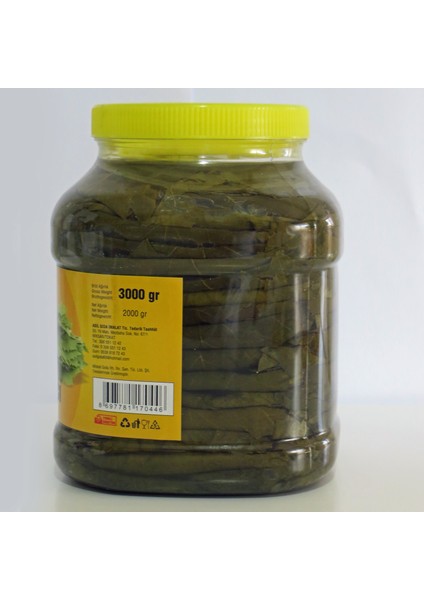 Haşlanmış Salamura Tokat Erbaa Bağ Yaprağı 3 kg