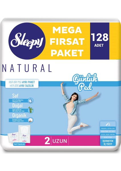 Natural Günlük Ped Uzun 2X64 Adet fiyatları