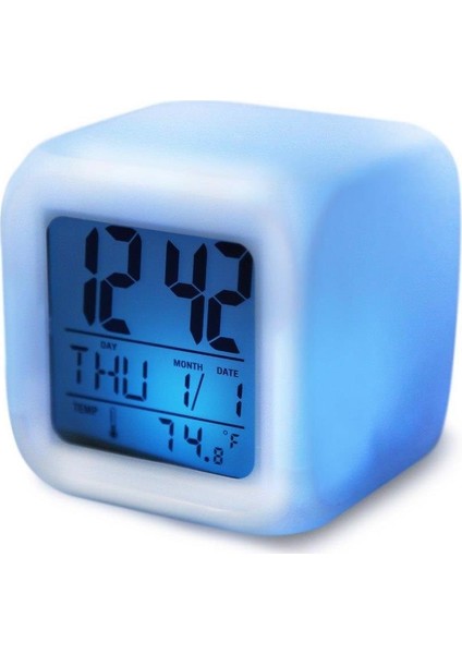Çalar Masa Renk Değiştiren Küp Saat Alarm Clock Takvim modelleri