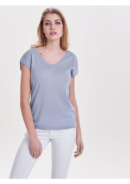 Onlsılvers S/s V Neck Kadın Bluz
