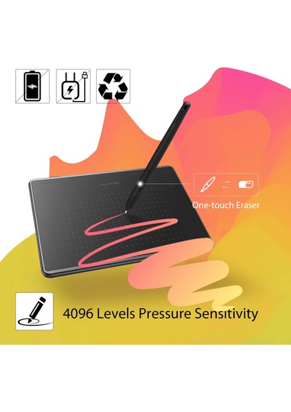 H430P 4.8 x 3" Grafik Tablet Siyah