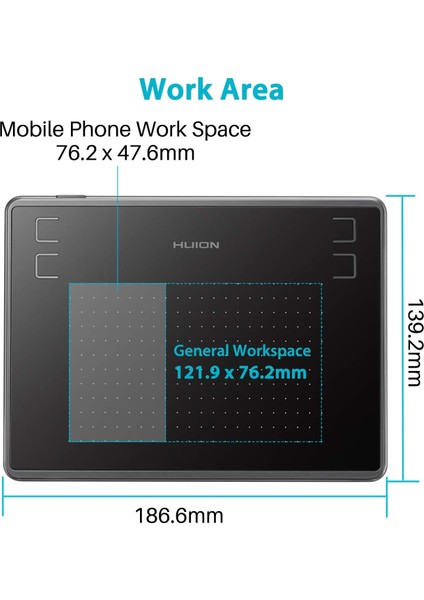 H430P 4.8 x 3" Grafik Tablet Siyah