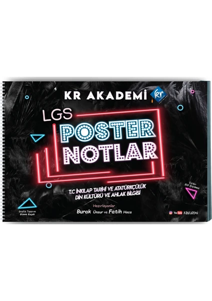 Kr Akademi Yayınları LGS İnkılap Tarihi ve Atatürkçülük Din Kültürü ve Ahlak Bilgisi Poster Notlar