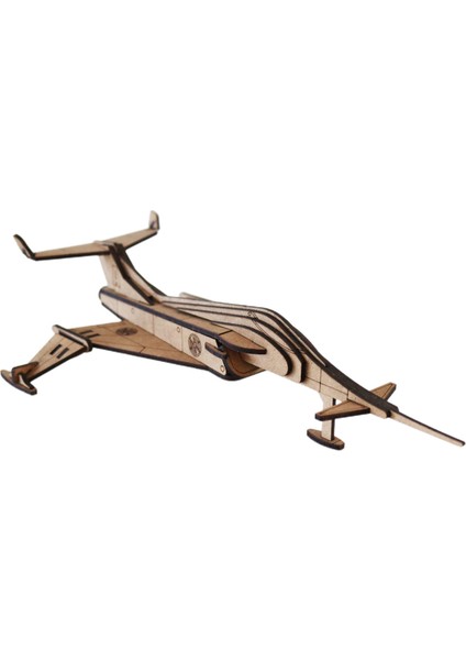 3D Ahşap Puzzle Angel Interceptor Uçak 47 Parça