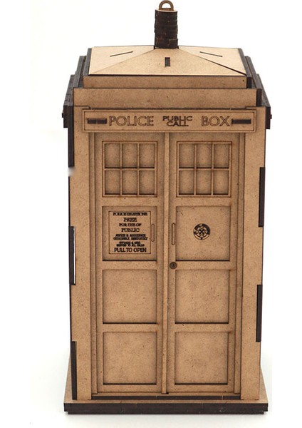 3D Ahşap Puzzle Dr. Who Tardis 53 Parça