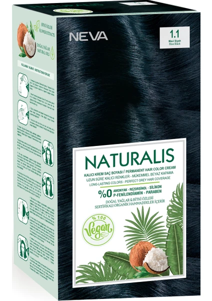 Naturalis Saç Boyası 1.1 Mavi Siyah Vegan 2'li Set