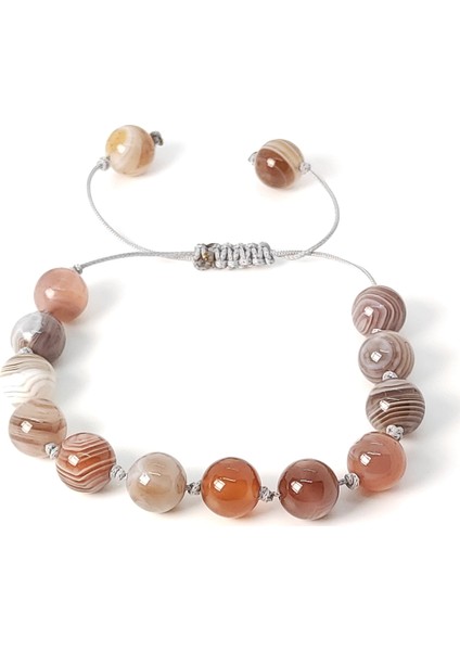 Bostwana Akik Örme Bileklik 8 mm