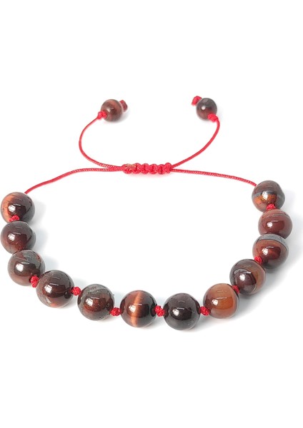 Kırmızı Kaplangözü Örme Bileklik (Kırmzı Ipli) 8 mm