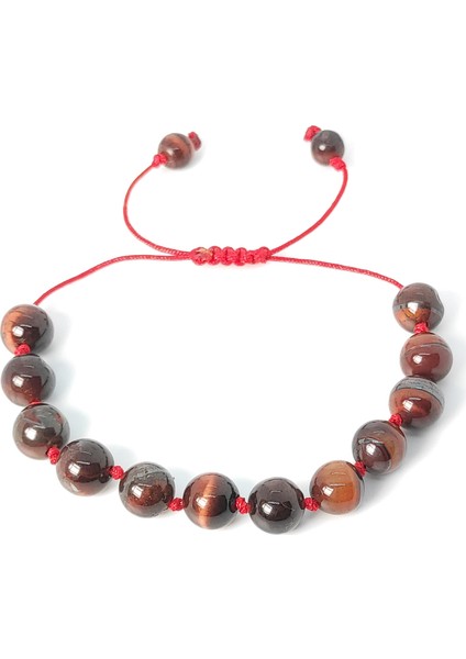 Kırmızı Kaplangözü Örme Bileklik (Kırmzı Ipli) 8 mm