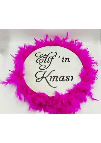 İsim Baskılı Orta Boy Koyu Pembe Tüylü Deri Tef fiyatları