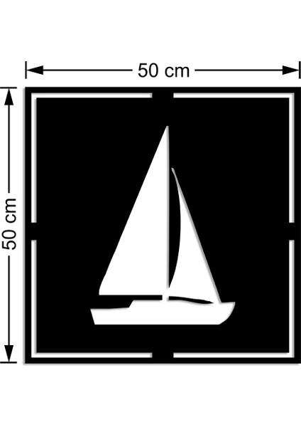 Geometrik Yelkenli Tekne Figürü Duvar Oda Ev Aksesuarı Ahşap Tablo 50 x 50 cm modelleri