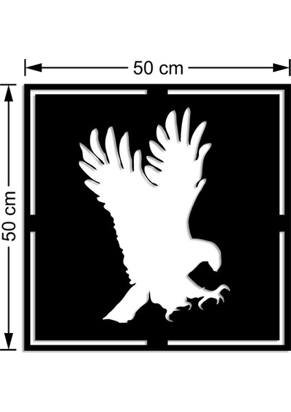 Geometrik Yırtıcı Kuş Şahin Duvar Oda Ev Aksesuarı Ahşap Tablo 50 x 50 cm modelleri