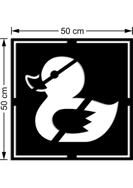 Geometrik Dönük Sevimli Yavru Ördek Duvar Ev Aksesuarı Ahşap Tablo 50 x 50 cm