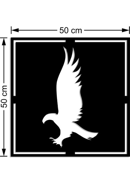 Geometrik Vahşi Doğa Kartal Duvar Oda Ev Aksesuarı Ahşap Tablo 50 x 50 cm modelleri