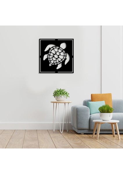 Geometrik Yüzen Deniz Kaplumbağası Duvar Oda Ev Aksesuarı Ahşap Tablo 50 x 50 cm fiyatları