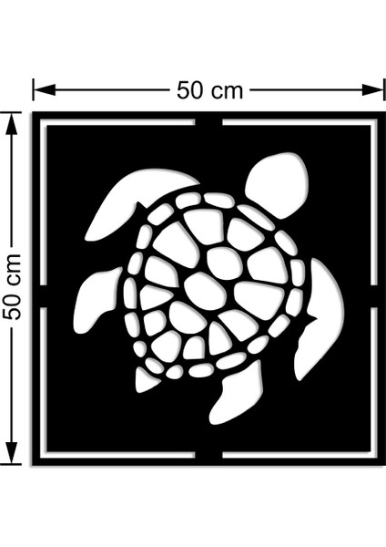 Geometrik Yüzen Deniz Kaplumbağası Duvar Oda Ev Aksesuarı Ahşap Tablo 50 x 50 cm modelleri