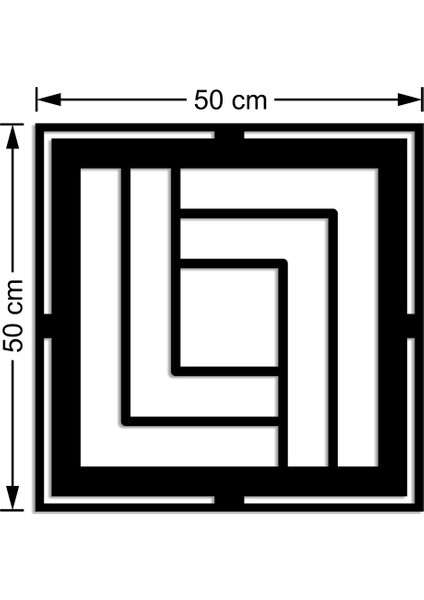 Geometrik Parçalı Kare Geometrik Form Duvar Oda Aksesuarı Ahşap Tablo 50 x 50 cm