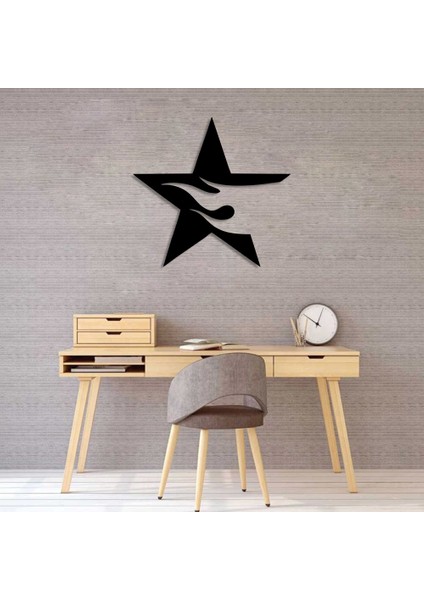 Dıştan Içe Ateş Efektli Yıldız Duvar Oda Ev Aksesuarı Ahşap Tablo 50 x 47 cm fiyatları