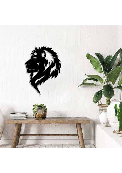 Sola Bakan Gür Etkili Yeleli Aslan Duvar Oda Ev Aksesuarı Ahşap Tablo 36 x 50 cm fiyatları