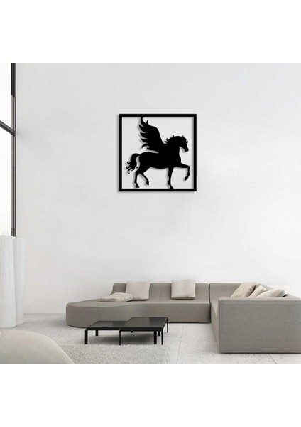 Çerçevede Kanatları Açık Pegasus Atı Duvar Oda Aksesuarı Ahşap Tablo 50 x 50 cm fiyatları