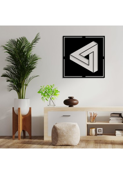Geometrik Parça Detaylı Iki Üçgen Duvar Oda Ev Aksesuarı Ahşap Tablo 50 x 50 cm fiyatları