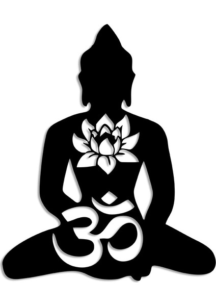 Aum Işareti ve Yoga Miti Duvar Yoga Oda Süslemesi Ahşap Tablo 41 x 50 cm modelleri