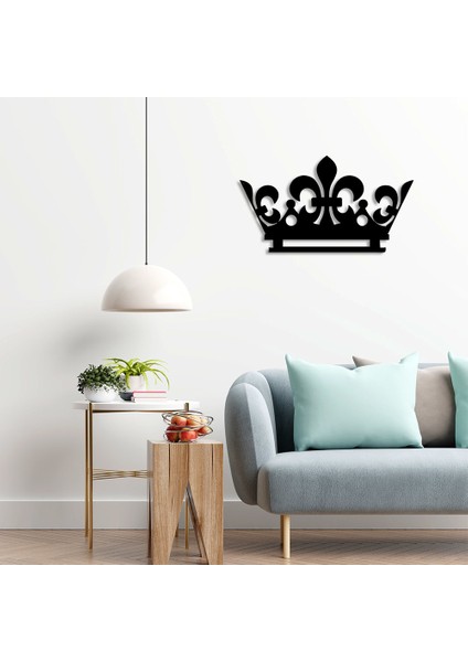 King Kral Tacı Oto Araç Araba Duvar Oda Ev Aksesuarı Ahşap Tablo 50 x 27 cm