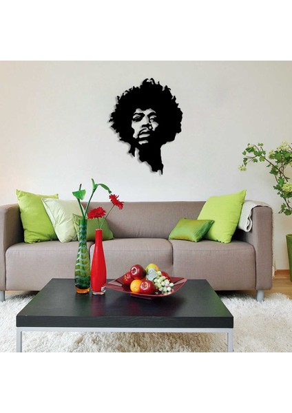Jimi Hendri x Duvar Oda Ev Aksesuarı Ahşap Tablo 38 x 50 cm