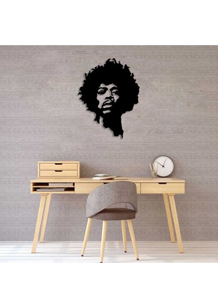 Jimi Hendri x Duvar Oda Ev Aksesuarı Ahşap Tablo 38 x 50 cm