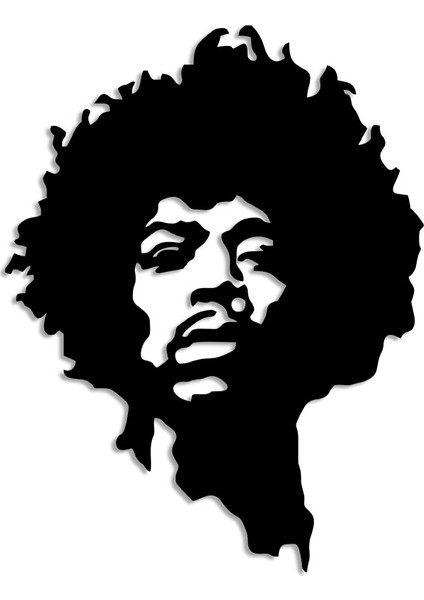 Jimi Hendri x Duvar Oda Ev Aksesuarı Ahşap Tablo 38 x 50 cm