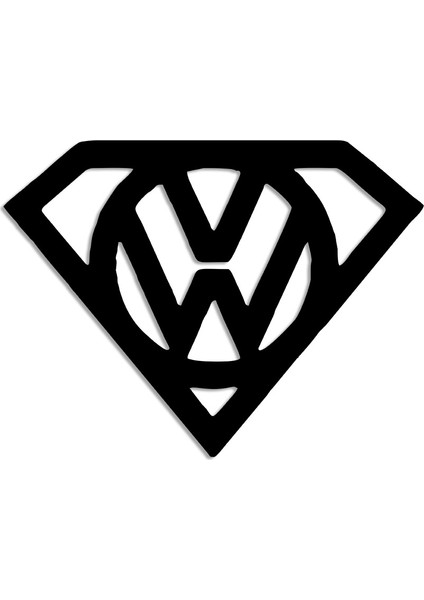 Üçgenin Içinde Volkswagen Logosu Duvar Oda Ev Aksesuarı Ahşap Tablo 50 x 37 cm modelleri
