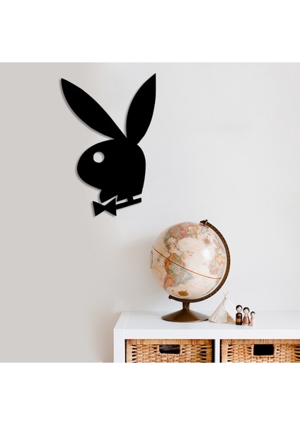 Playboy Logosu Simgesi Duvar Oda Ev Aksesuarı Ahşap Tablo 33 x 50 cm