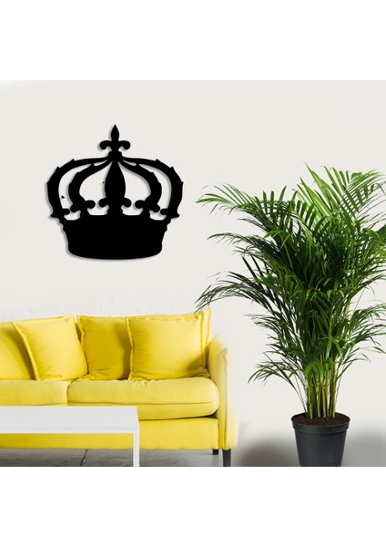 Asil Kral Tacı Duvar Oda Ev Aksesuarı Ahşap Tablo 50 x 49 cm