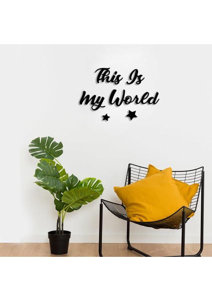 This Is My World Yıldız Duvar Oda Ev Aksesuarı Ahşap Tablo 50 x 33 cm