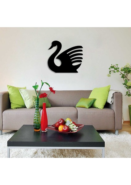 Kanatları Stilize Edilmiş Kuğu Ördek Duvar Oda Aksesuarı Ahşap Tablo 50 x 45 cm