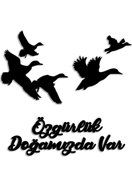 Özgürlük Doğamızda Var Kuşlar Duvar Oda Ev Aksesuarı Ahşap Tablo 50X47CM modelleri