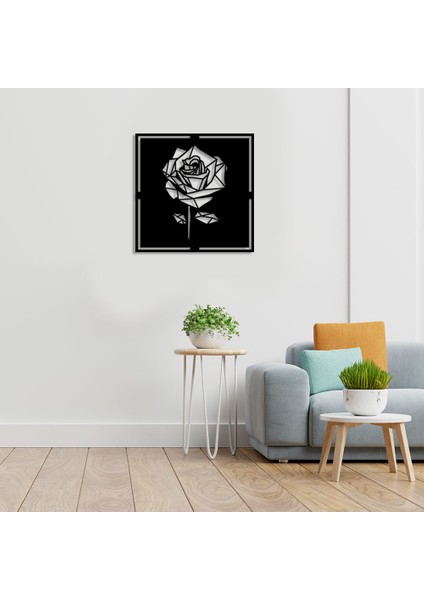 Geometrik Parçalı Detaylı Gül Rose Duvar Oda Ev Aksesuarı Ahşap Tablo 50 x 50 cm fiyatları