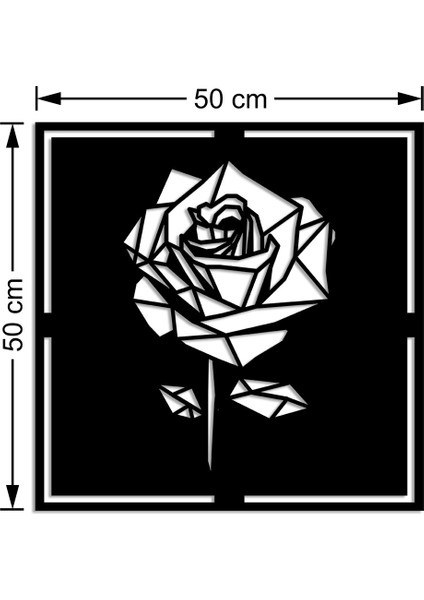 Geometrik Parçalı Detaylı Gül Rose Duvar Oda Ev Aksesuarı Ahşap Tablo 50 x 50 cm modelleri