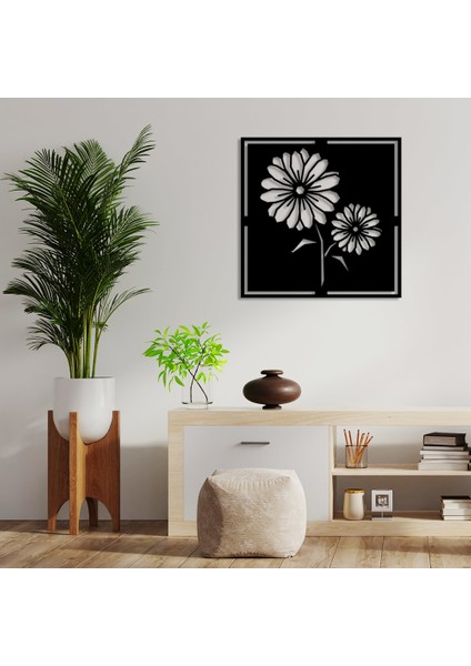Geometrik Parçalı Afrika Papatyası Duvar Oda Ev Aksesuarı Ahşap Tablo 50 x 50 cm fiyatları