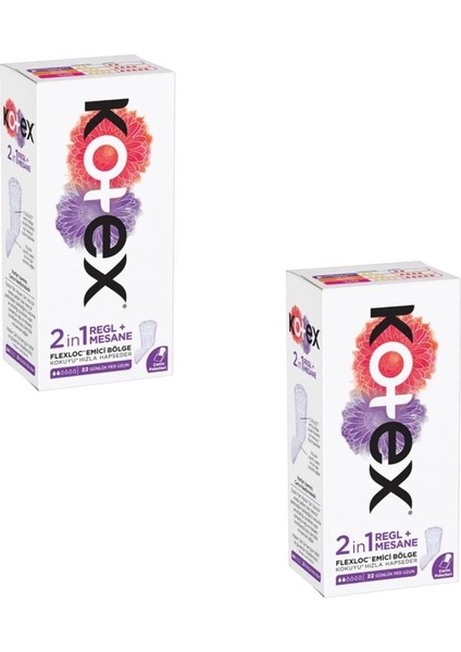 Kotex 2in1 Regl+Mesane Ped 14 Ultra Uzun 2 Adet