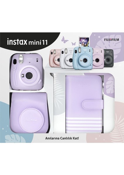 Instax Mini 11 Laporta Albümlü Lila Kit