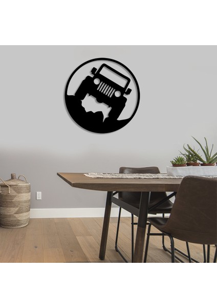 4 x 4 Jeep Off Road Arazi Aracı Duvar Oda Ev Aksesuarı Ahşap Tablo 50 x 50 cm