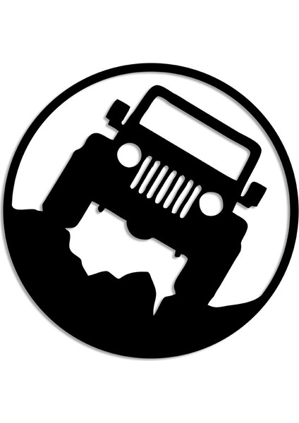 4 x 4 Jeep Off Road Arazi Aracı Duvar Oda Ev Aksesuarı Ahşap Tablo 50 x 50 cm