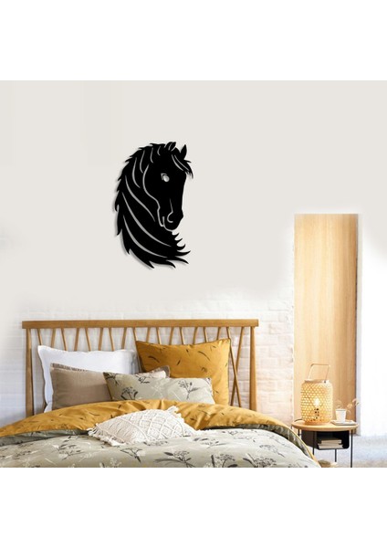 Başı Dik Duran At Başı Duvar Oda Ev Aksesuarı Ahşap Tablo 31 x 50 cm