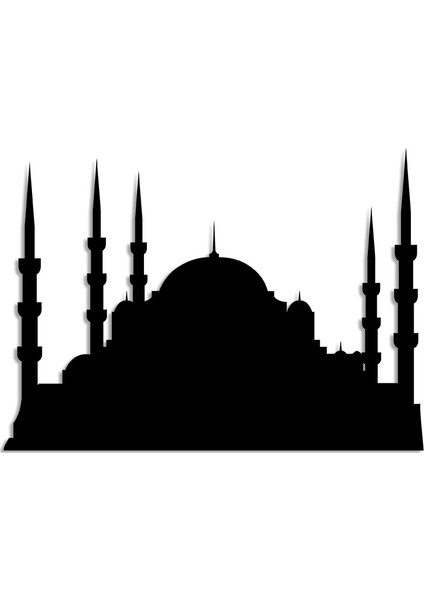 Beş Minaresi Olan Cami Duvar Oda Ev Aksesuarı Ahşap Tablo 50 x 36 cm modelleri