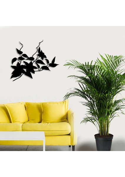 Dalda Küçüğe Sıralanmış Yaprak Duvar Oda Ev Aksesuarı Ahşap Tablo 50 x 42 cm
